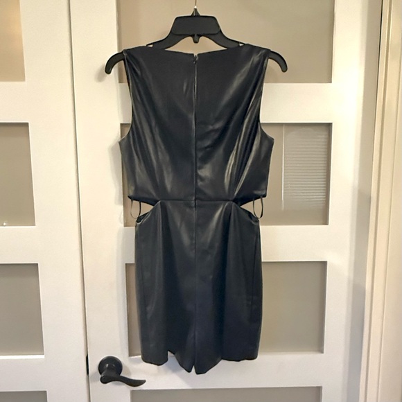 7 FOR ALL MANKIND black faux leather waist cutouts romper. Size S - Picture 3 of 6